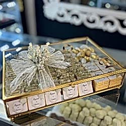 Kişiye Özel Etiketli Gold Cam sandık Kutu